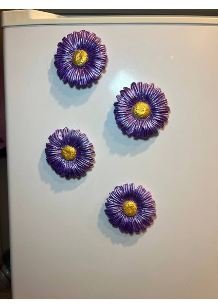 Mor Çiçek Magnet Seti, Papatya Magnet, 4lü Magnet Seti fiyatları