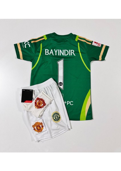 M.unitedd 2024/25 Yeni Sezon Altay Bayındır Çocuk Kaleci Forması 4'lü Set (Armalı)