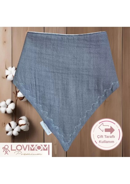 Pamuk Ekstra Soft 2 Kat Müslin Bebek Fuları Salya & Mama Önlüğü 45cm 3 Çıtçıtlı Sunshine