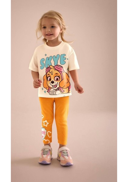 Kız Çocuk Paw Petrol Skye Baskılı Tshirt ve Tayt Takım 7-8 Yaş