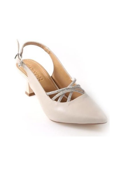 Wzy 02812 6 cm Topuklu Kadın Arkası Açık Stiletto Ayakkabı