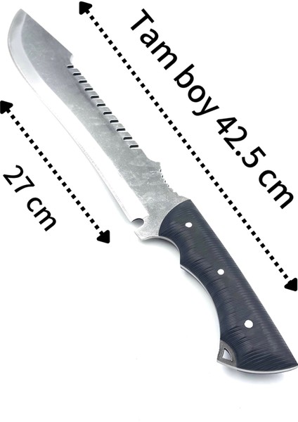 Kamp Büyük boy 42,5 cm Bıçak Vaket Deri Kılıflı