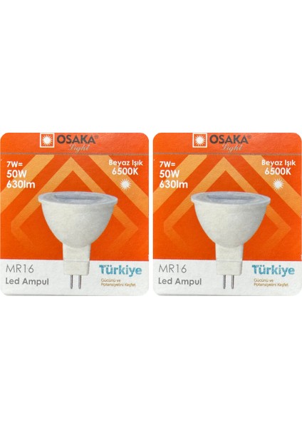 (2 adet) Osaka 7W (50W) Beyaz Işık (6500K) G4 DUYLU (Iğne Bacak) LED Çanak Ampul