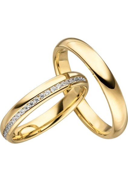 Bayan Gümüş 5 mm Genişliğinde Özel Zirkon Tamtur Taşlı Alyans