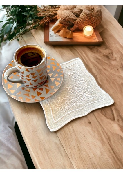 2'li Beyaz Işleme Kokteyl Peçetesi | Sunum Peçetesi | Kahve Yanı Peçetesi | Bardak Altığı fiyatları