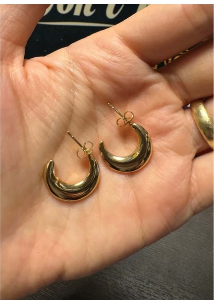 Gold Çelik Halka Küpe