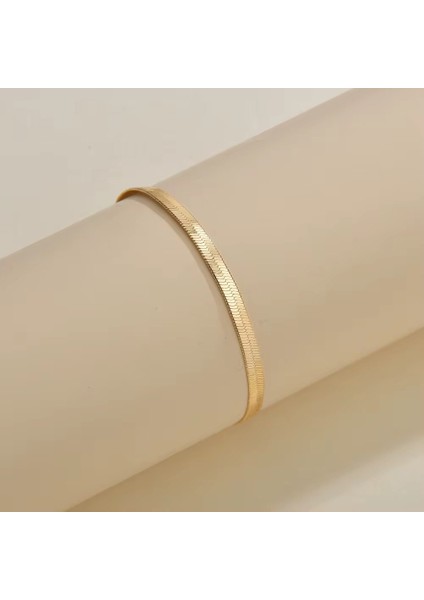 Paslanmaz Çelik Yılan Sırtı Italyan Ezme Zincir Unisex Bileklik 16+5 cm modelleri