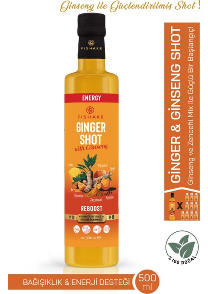 Ginger Shot & Ginsengli 500 ml