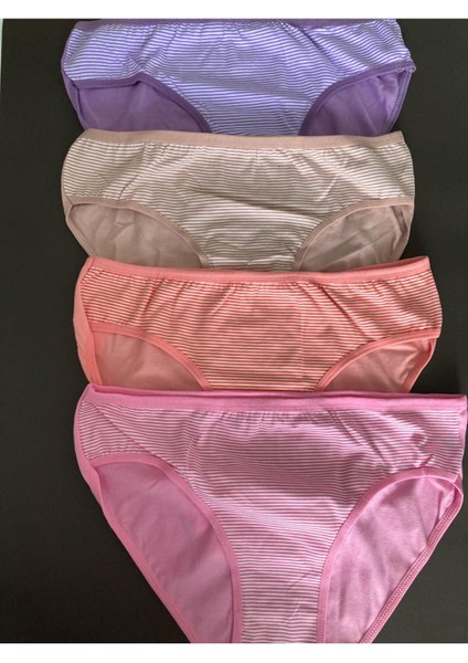 Tutku Kadın Berry Bikini Külot 4’lü Set – %94 Pamuk, %6 Elastan, Esnek ve Konforlu