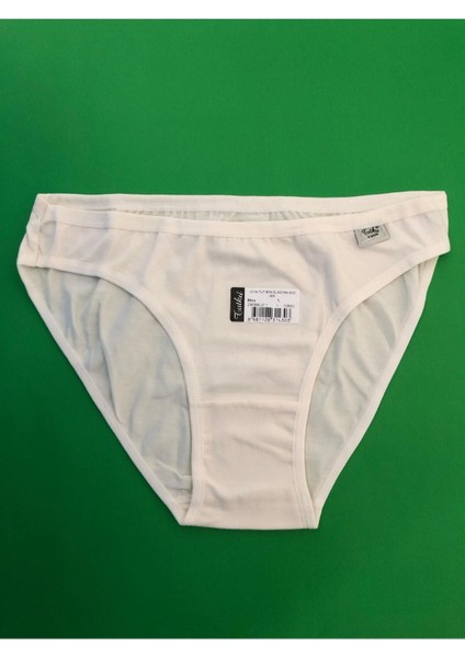 Tutku Kadın Elastan Düz Bikini Külot – Ekru, Doğal ve Rahat