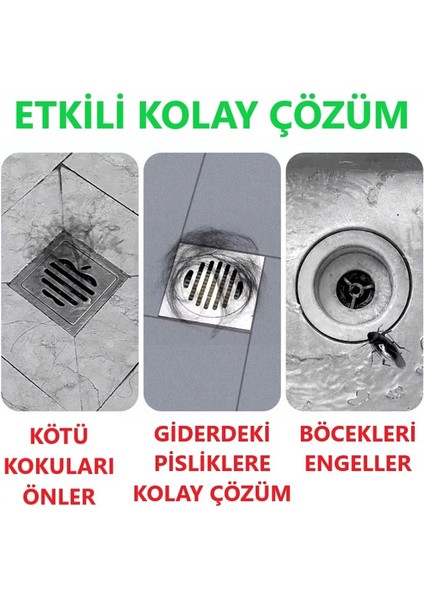 Kötü Koku Önleyici Mat - Böcek Önleyici Kapak - Banyo Mutfak Lavabo Balkon Gider Kapağı - Gider Koruyucu Kapak