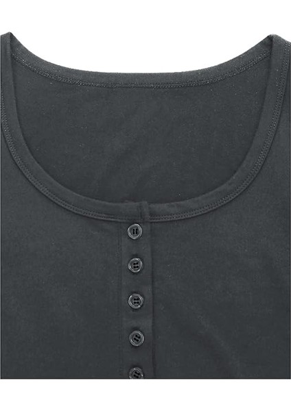 Gorglıtter Kadın 3 Parça Yuvarlak Yaka Düğmeli Tişört Takımı Kısa Kollu Günlük Slim Fit Üstler modelleri