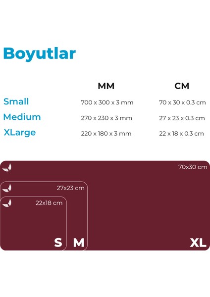 Classic - 70x30 Bordo Gaming Oyuncu Mouse Pad Kaymaz Taban Büyük Ped Klavye Fare Altlığı Mousepad