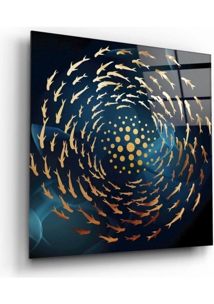 Balıkların Girdabı Cam Tablo