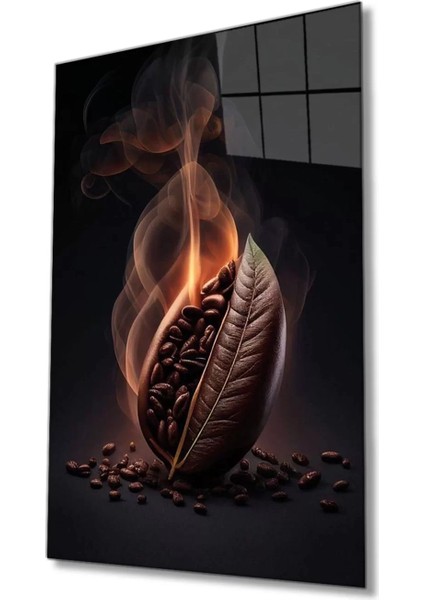Kahve Çekirdeği Cam Tablo, Ev ve Ofis Duvar Dekoru,