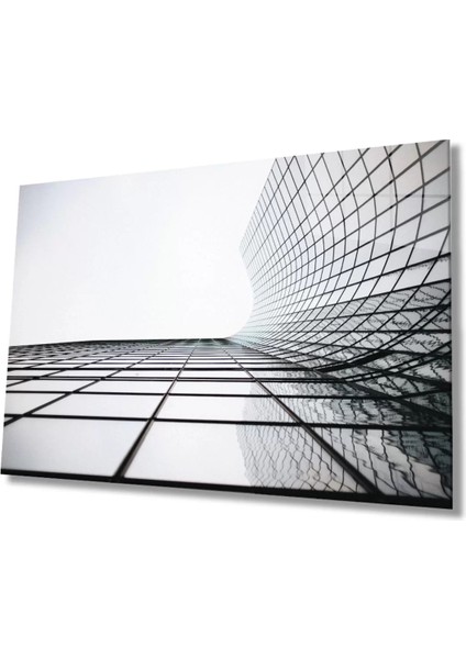 Kare Pencereli Geometrik Cam Tablo, Ev ve Ofis Duvar Dekoru