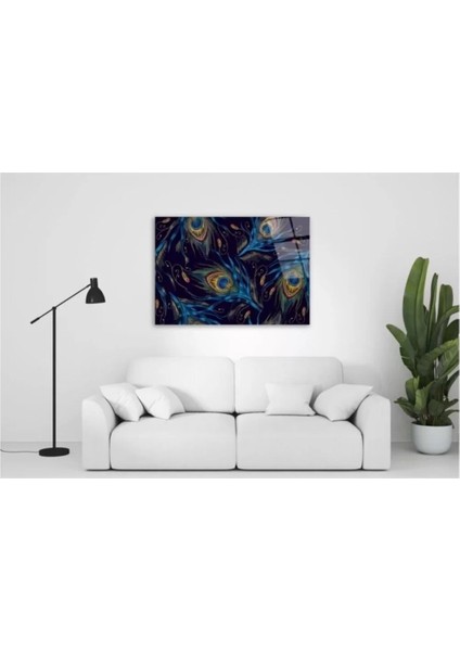 Tavuskuşu Tüyleri Cam Tablo 50 x 70 cm fırsatları