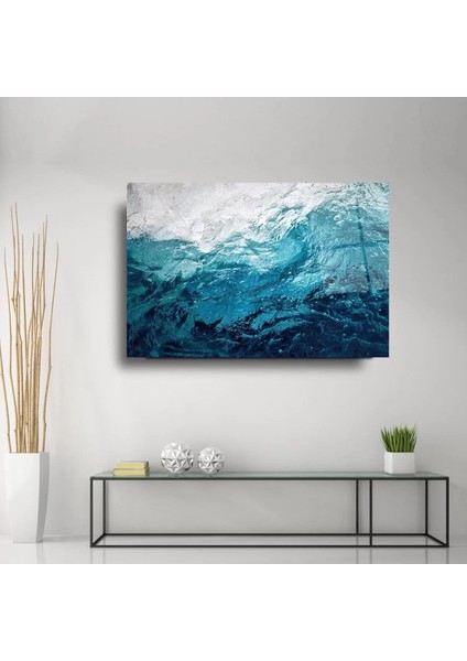 Deniz Suyu Sanatsal Cam Tablo