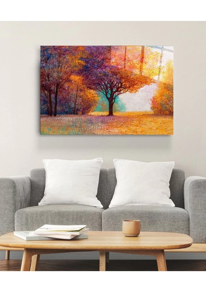 Yağlı Boya Sonbahar Renkleri Cam Tablo modelleri
