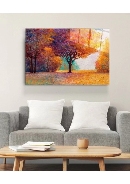 Yağlı Boya Sonbahar Renkleri Cam Tablo modelleri