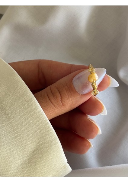 Doğal Taş Yüzük Sitrin Taşı Ayarlanabilir Yüzük modelleri
