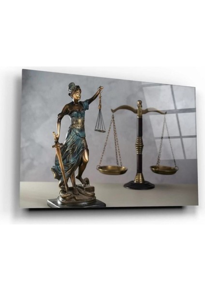 - Themis Heykeli Cam Tablo