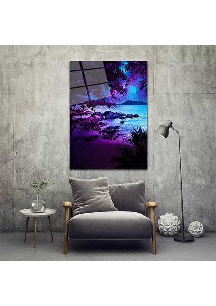 Mor Manzara Cam Tablo