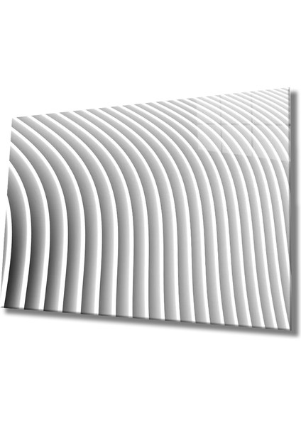 Marsilyan- Beyaz Geometrik Mimari Cam Tablo