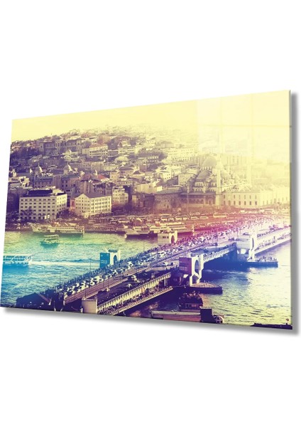Marsilyan- Istanbul Kuş Bakışı Manzaralı Cam Tablo
