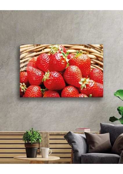 Marsilyan- Çilekler Cam Tablo Strawberries