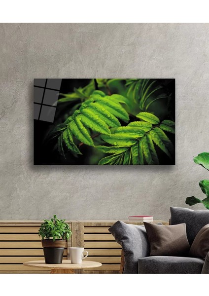 Marsilyan- Su Damlası Yeşil Yapraklar Cam Tablo fiyatları