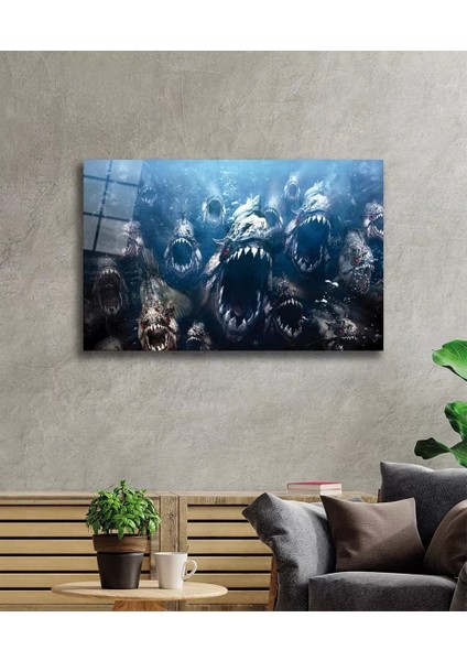 Marsilyan- Köpek Balıkları Cam Tablo Sharks fiyatları