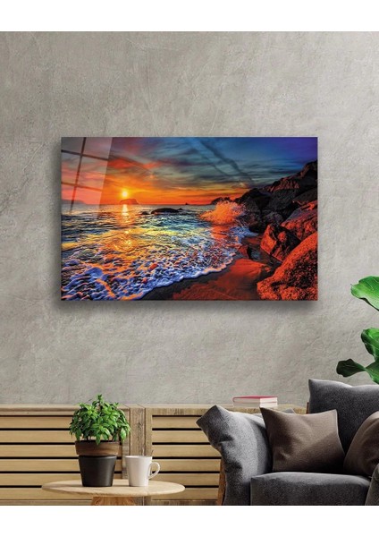 Marsilyan- Gün Batımı Cam Tablo Sunset Table