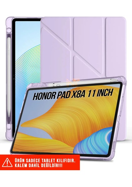 Huawei Honor Pad X8A 11 Inç Uyumlu Akıllı Kapak Kalem Bölmeli Tri Folding Tablet Kılıfı