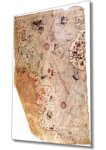 Marsilyan- Piri Reis Haritası Cam Tablo, Piri Reis Map