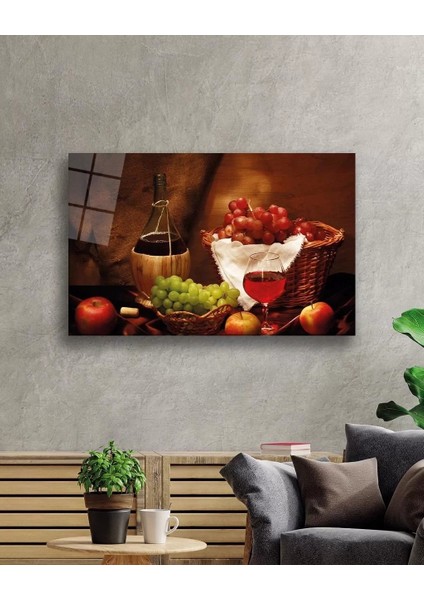 Marsilyan- Kadeh ve Meyveler Cam Tablo Wine And Fruits fiyatları