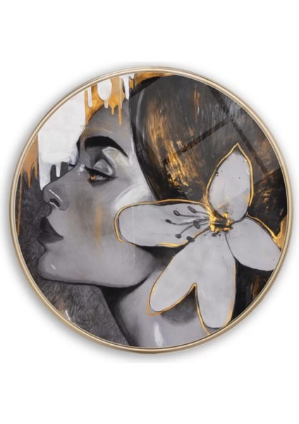 Kadın Portre Yuvarlak Cam Tablo fiyatları