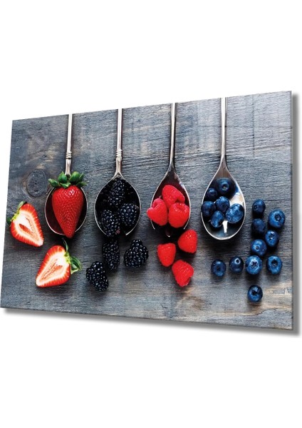 Marsilyan- Kaşıklarda Meyveler Cam Tablo Fruits On Spoon