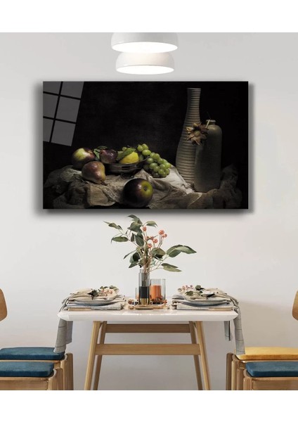 Marsilyan- Natürmort Meyveler Cam Tablo Still Life Fruits Table