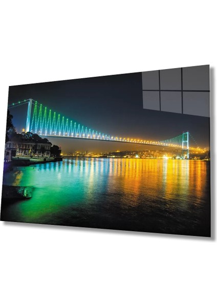 Marsilyan- Istanbul Gece Boğaz Köprü Cam Tablo