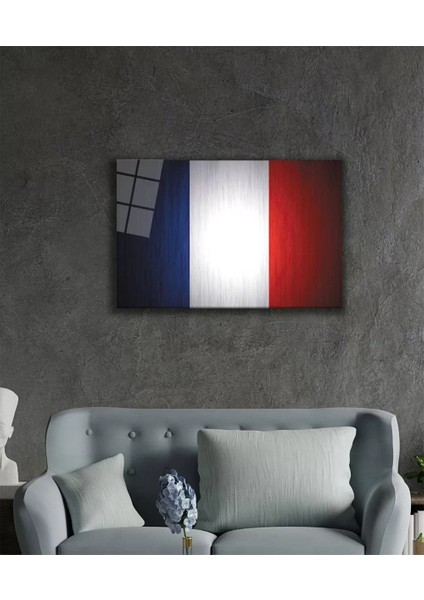 Marsilyan- Fransa Bayrağı Cam Tablo France Flag