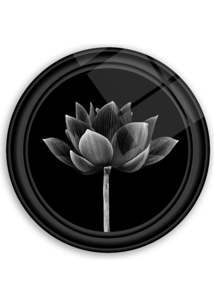 Çiçek Yuvarlak Cam Tablo