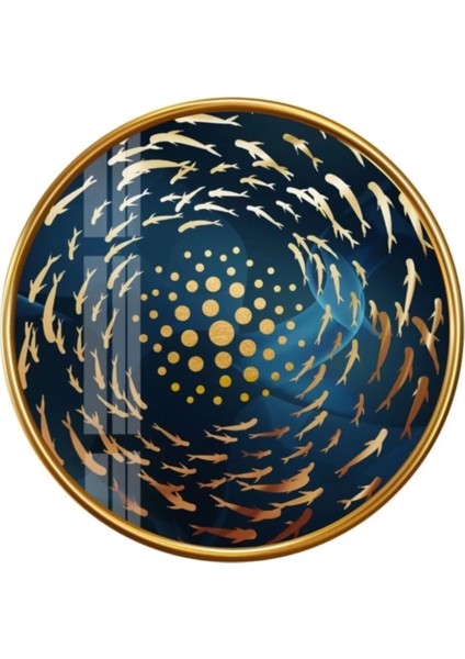 Gold Balıklar Yuvarlak Cam Tablo fiyatları