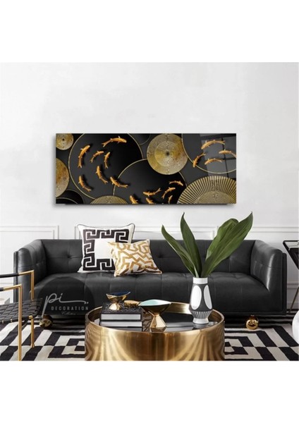 Gold Balıklar Panoramik Cam Tablo modelleri