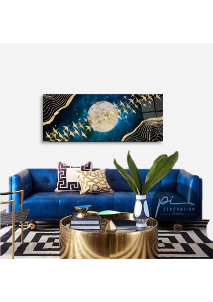 Gold Kuşlar Panoramik Cam Tablo modelleri