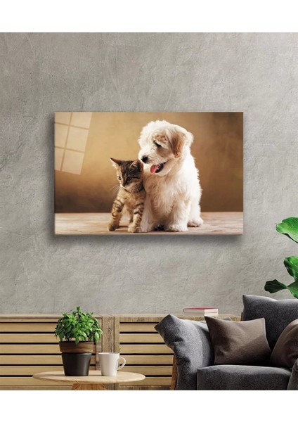 Marsilyan- Kedi ve Köpek Cam Tablo fiyatları