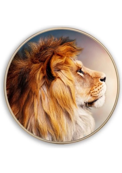 Aslan Yuvarlak Cam Tablo