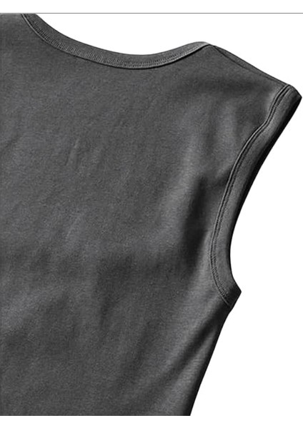 Gorglıtter Kadın 5 Parça Kare Yaka Kolsuz Kısa Tank Top Setleri Slim Fit Yazlık Üstler modelleri