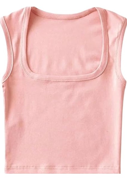 Gorglıtter Kadın 5 Parça Kare Yaka Kolsuz Kısa Tank Top Setleri Slim Fit Yazlık Üstler fırsatları