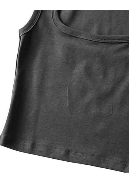 Gorglıtter Kadın 5 Parça Kare Yaka Kolsuz Kısa Tank Top Setleri Slim Fit Yazlık Üstler indirimleri